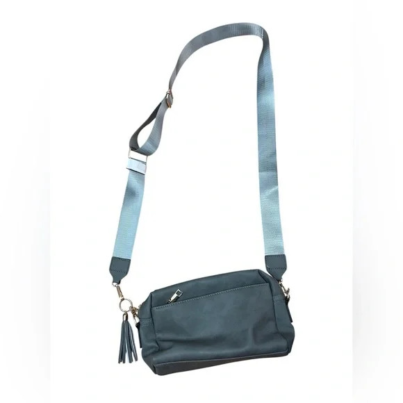 Roulens New Gray Triple Zip Small Crossbody Bag - Picture 3 of 11